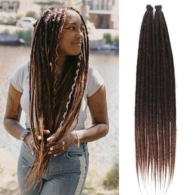 Dreadlock-Verlängerungen, 61 cm, grün, gehäkelte Dreadlocks, 20 Stränge, synthetische Dreadlocks, gerade Dreadlocks im Hippie-Stil für Damen und Herren