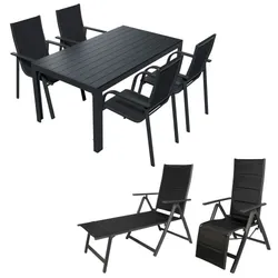Lex Alu Set Gartensitzgruppe Gartenmöbel Sitzgruppe Essgruppe Gartenset 7-teilig