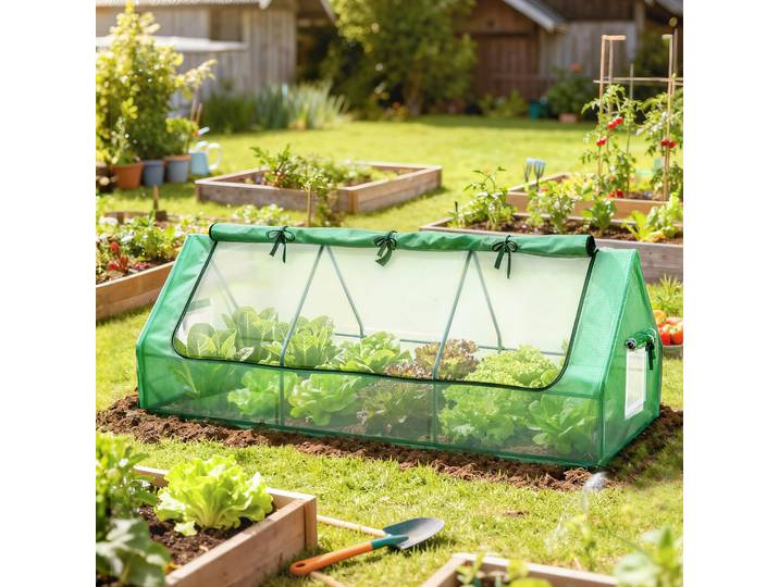 Outsunny Serre Petite 240x90x90cm Acier Vert avec Fenêtres