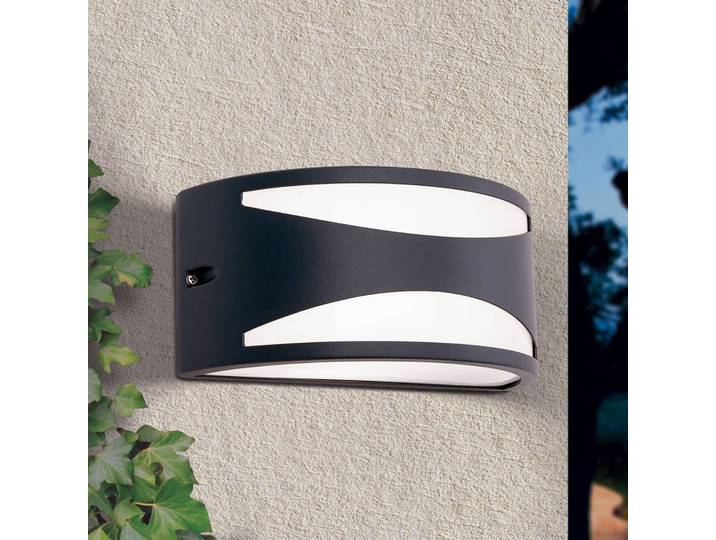 ORION Aussenwandleuchte Shell, dimmbar, schwarz, Aluminium, Modern, Wandleuchte außen