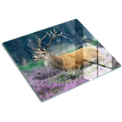 GLASPLATTE 60x52 cm Hirsch in Lavendel
