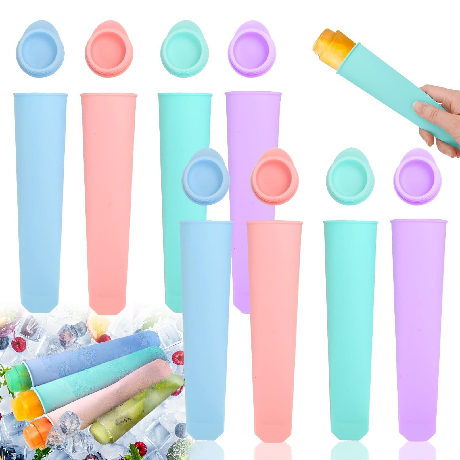 Set van 8 herbruikbare silicone ijsjes mallen