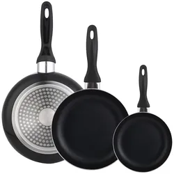 WellHome - Set aus 3 Pfannen 16/20/24 cm aus gepresstem Aluminium
