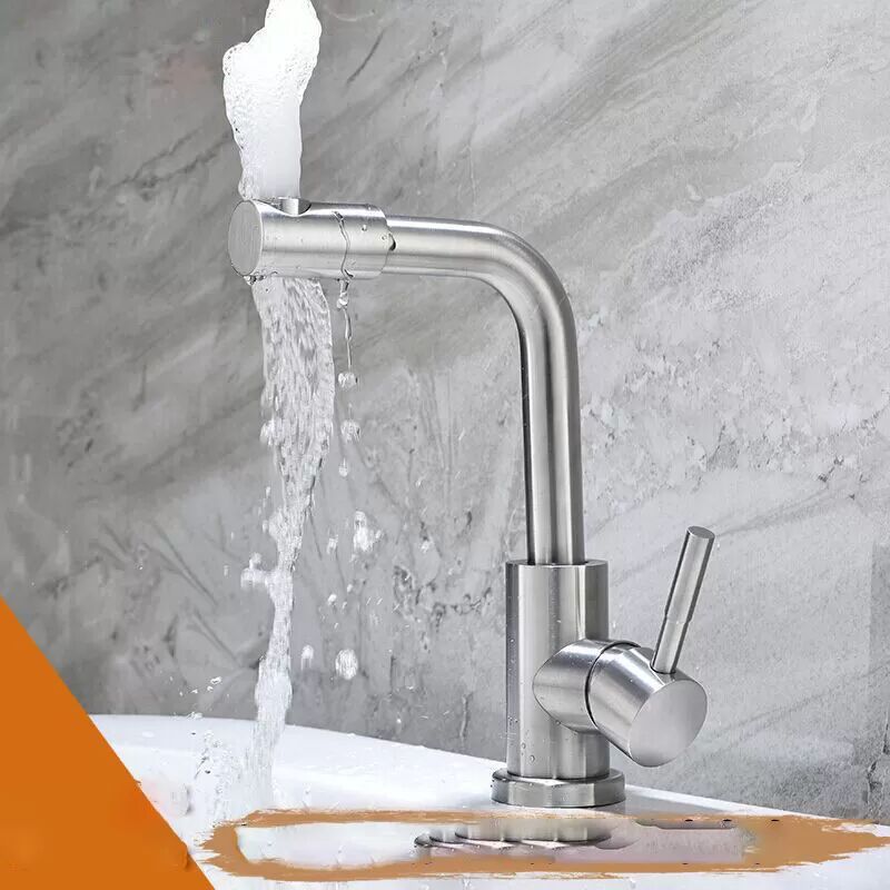 INF Robinet à bec pivotant en acier inoxydable Argent