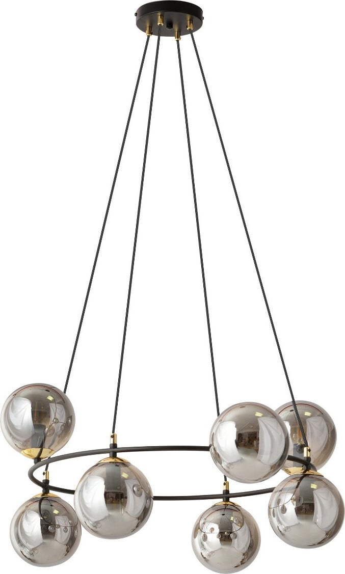 Emibig AZURA 8 BL GRAFIT Hanglamp Kroonluchter - Grafietgrijs/Zwart
