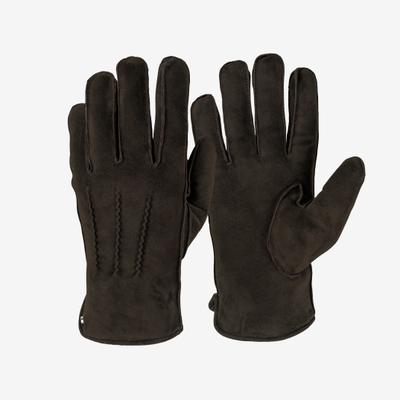 Lederhandschuhe PEARLWOOD "CARL", Herren, Gr. 8,5, braun (chocolate), Materialmix, Ziegenleder, Handschuhe, Seitenschlitze für komfortables Anziehen