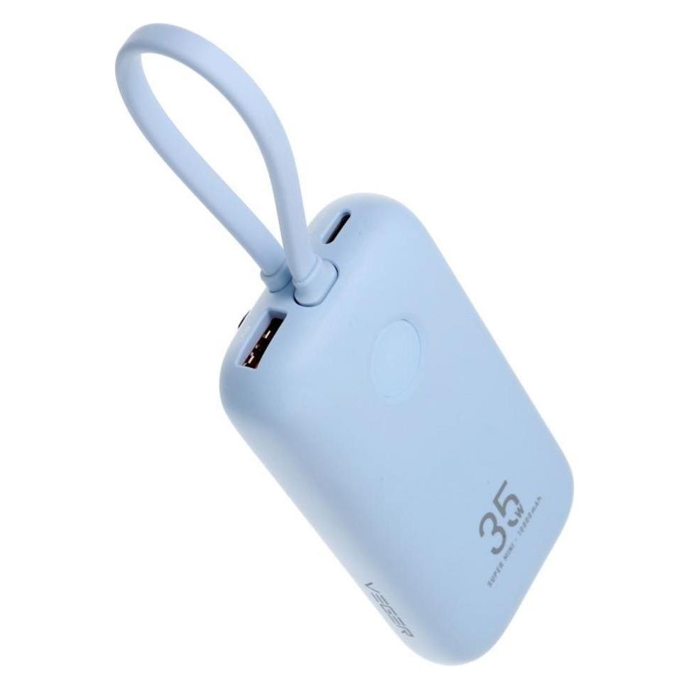Veger Powerbank 10.000 mAh mit integrierten Kabeln Typ C / Lightning, PD, QC 3.0, 35 W, K1 (W1188), (10000 mAh, 35 W) (6977525750717)