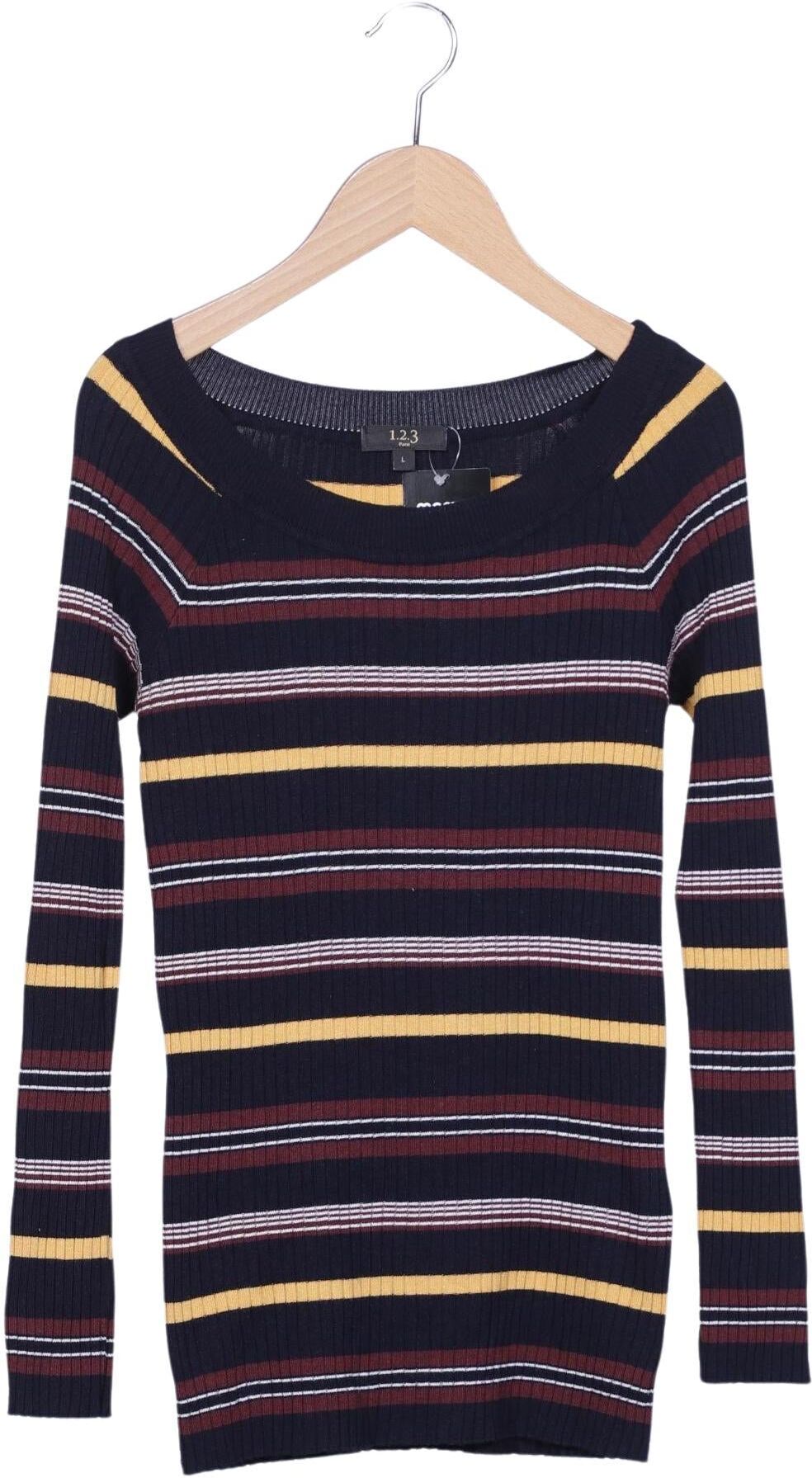 1 2 3 Paris Damen Pullover, Mehrfarbig, Gr. L, Synthetik / Elasthan / Viskose - Second Hand