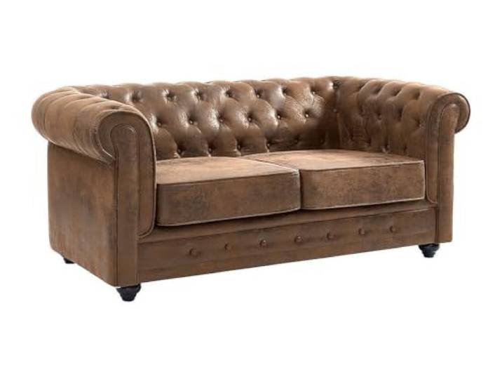 Vente-unique Sofa 2-Sitzer - Microfaser - Vintage-Look - Chesterfield
