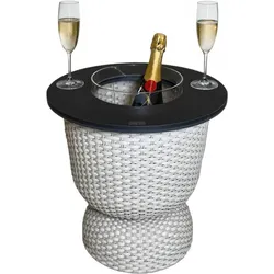 COOTAB Cooler Table, Couchtisch + Beistelltisch, Paris Beistelltisch mit Acryl-Kühler (41 x 43 cm)
