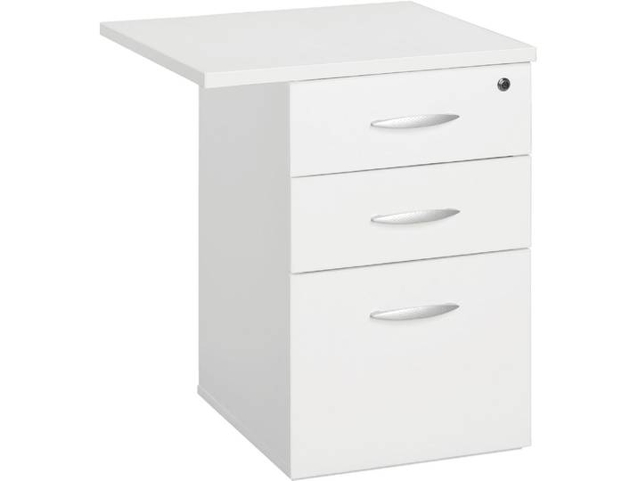 Caisson extension retour blanc 3 tiroirs Excellens - Caissons hauteur bureau - Bruneau