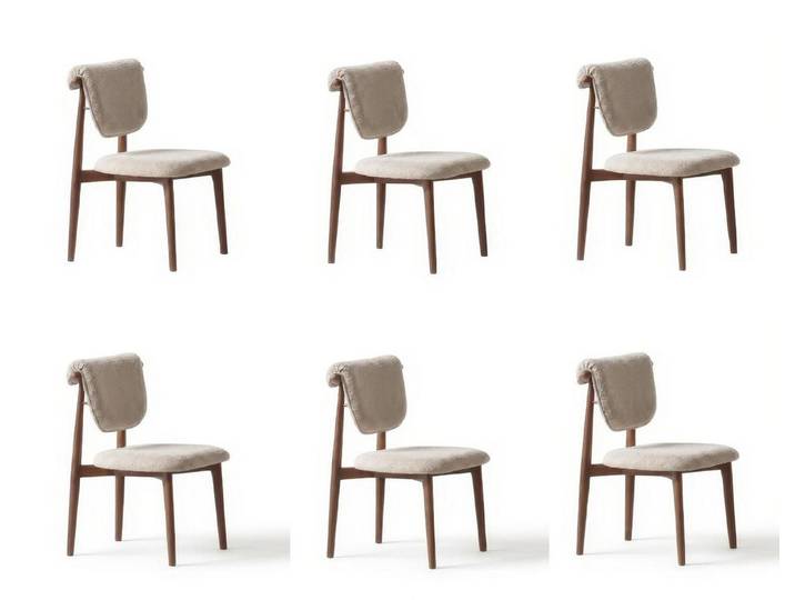 Xlmoebel Sitzgruppe Moderner Beige Esszimmerstuhl Polsterstuhl Stoffstuhl Elegantes Design, Made in Europa