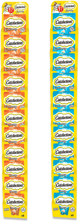 Catisfactions Tiras Creamy Sabor Salmón y Pollo 2 uds x 11 uds