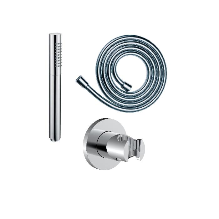 Fukana stile Wannenset, chrom mit Handbrause, Halter und Brauseschlauch