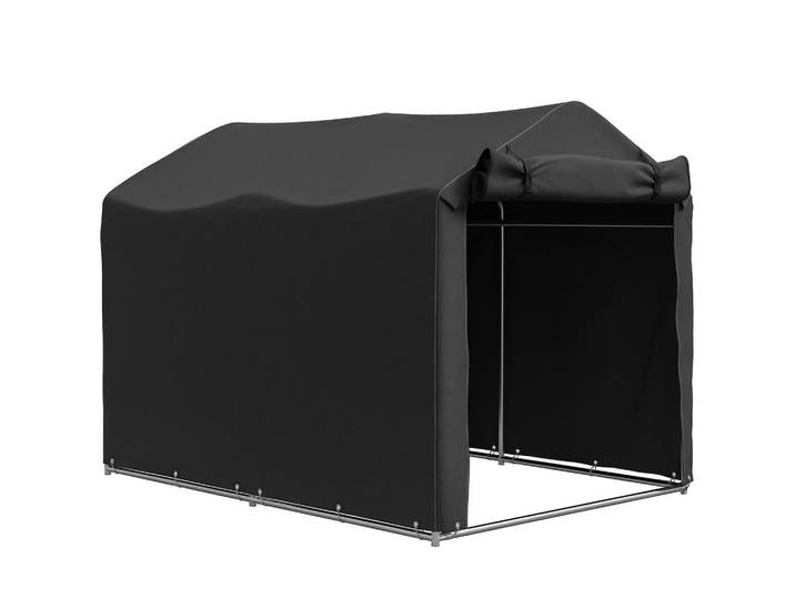 Outsunny Garagenzelt, wasserdicht Zeltgarage mit Tür, UV-beständig Fahrradabdeckung, Schwarz, Metall, 157x165x220 cm, Gartenzubehör, Geräteschuppen
