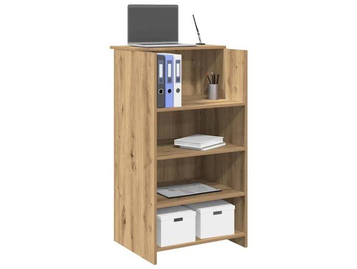 Bureau réception chêne artisanal 55x50x103 5 cm bois ingénierie comptoir de réception réception de salon comptoir 859023