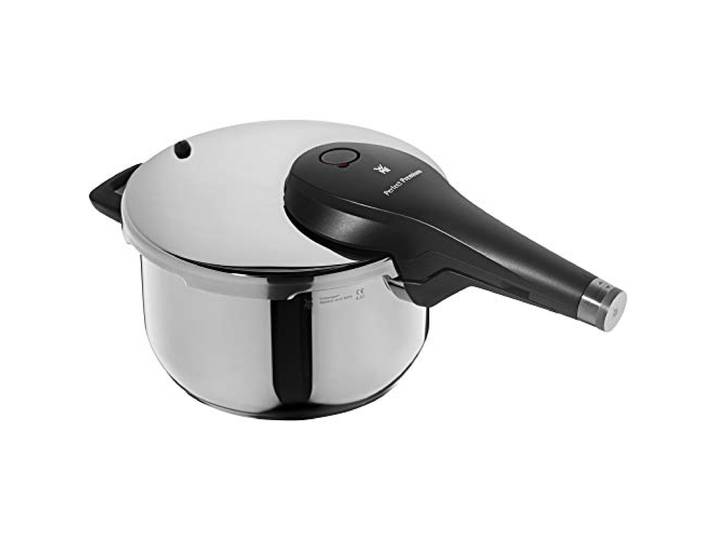 WMF Perfect Premium One Pot Schnellkochtopf Induktion 4,5l, Dampfkochtopf 22 cm, Cromargan Edelstahl poliert, 2 Kochstufen, All-In-One-Drehknopf