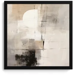 POSTER MIT RAHMEN Abstrakt - Kunst - Grau 40x40 cm