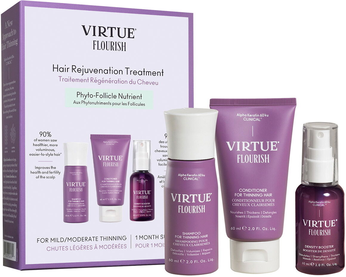 180ml Virtue Flourish Hair Rejuvenation Treatment (Shampoo 60ml + Conditioner 60ml + Booster 60ml)