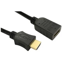 RS PRO HDMI-Kabel A HDMI Stecker B HDMI Buchse Hoh (2 m), Videokabel, Schwarz