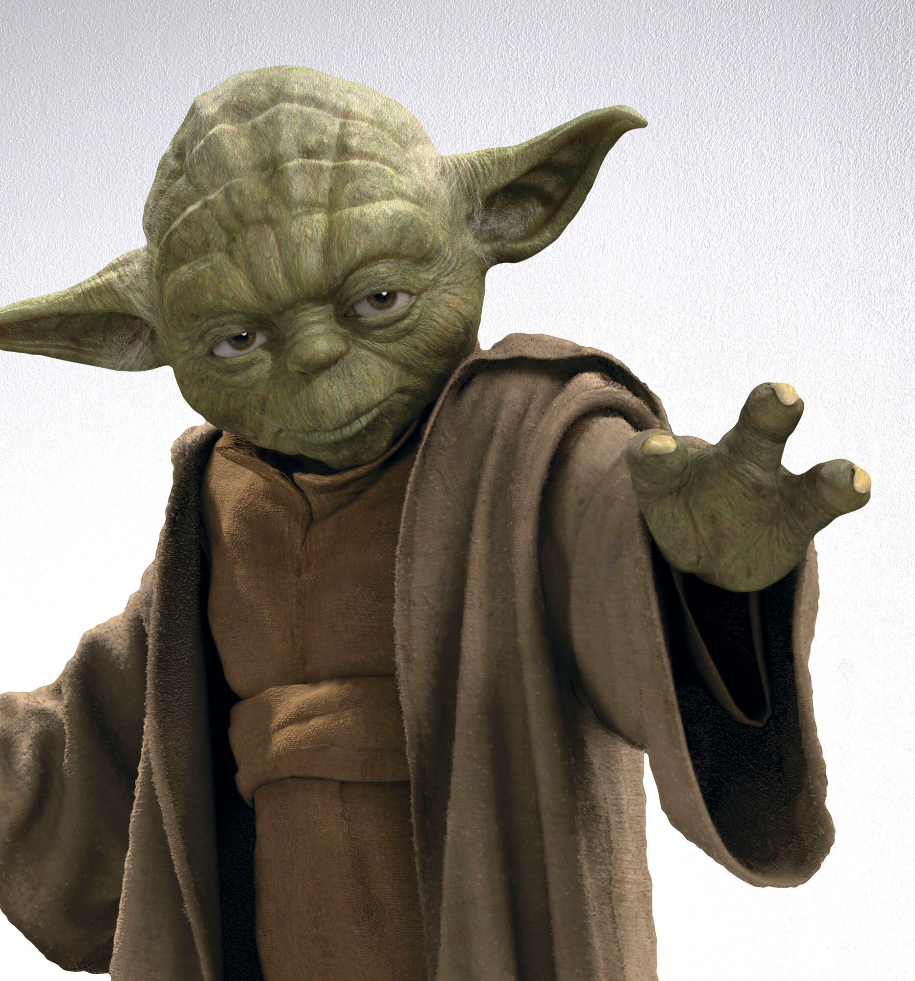 Wandtattoo KOMAR "Star Wars Yoda - Grösse 100 x 70 cm", grün (grün, braun), Blumen Disney Wald, Folie, Wandtattoos, Wandtattoo, selbstklebend, Wandsticker, Kinderzimmer grün, braun Blumen Disney Wald