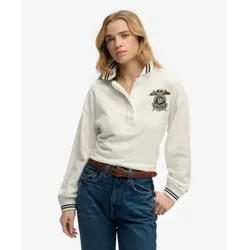 Superdry für Damen. W6012211A Crest Rugby Poloshirt weiß (S), Lässig, Baumwolle, Langarm