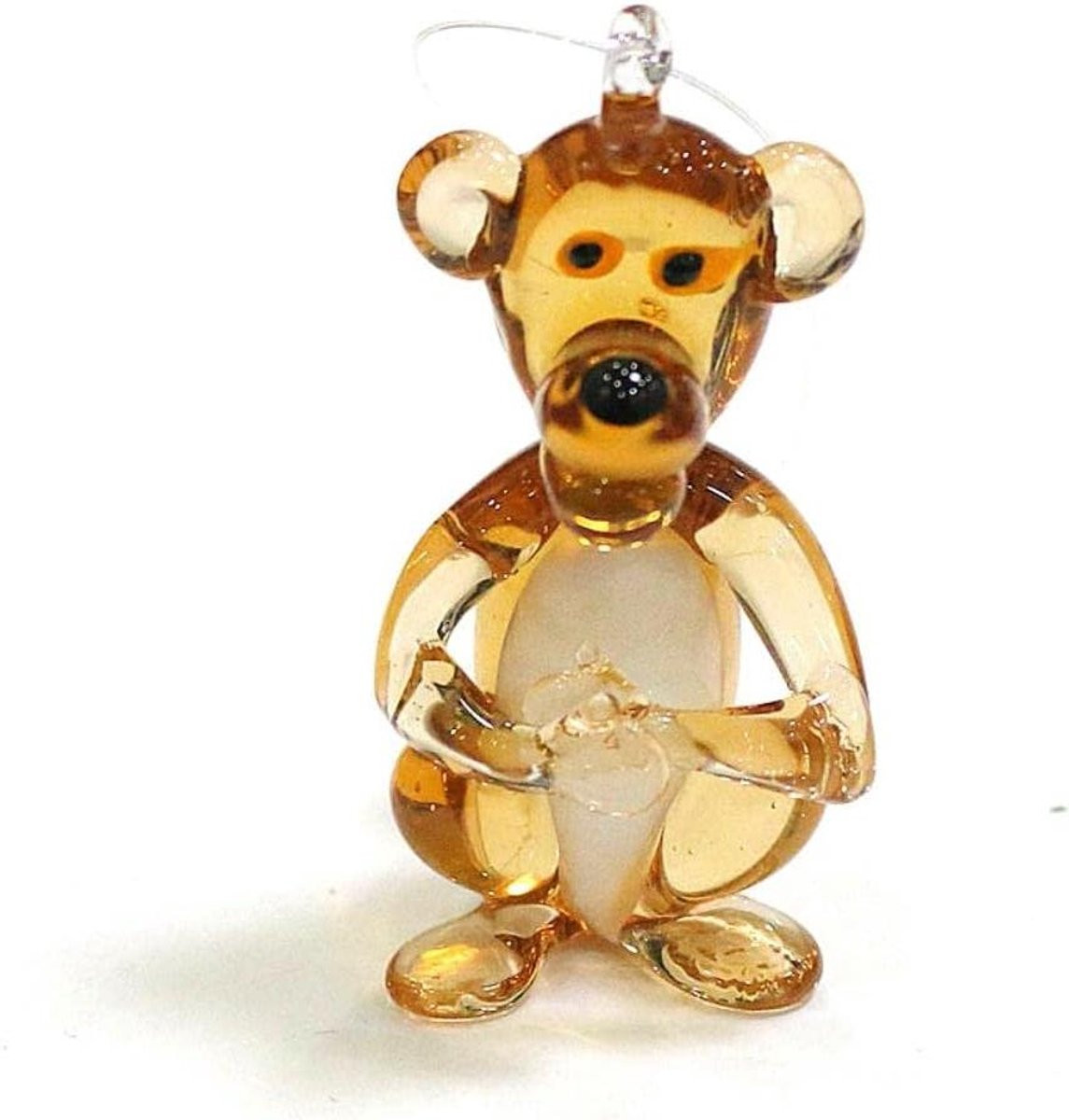 Handgemaakt Glazen Aap Beeldje Bruin - Miniatuur Ornament voor Huis en Tuin - Hoogte: 55 cm