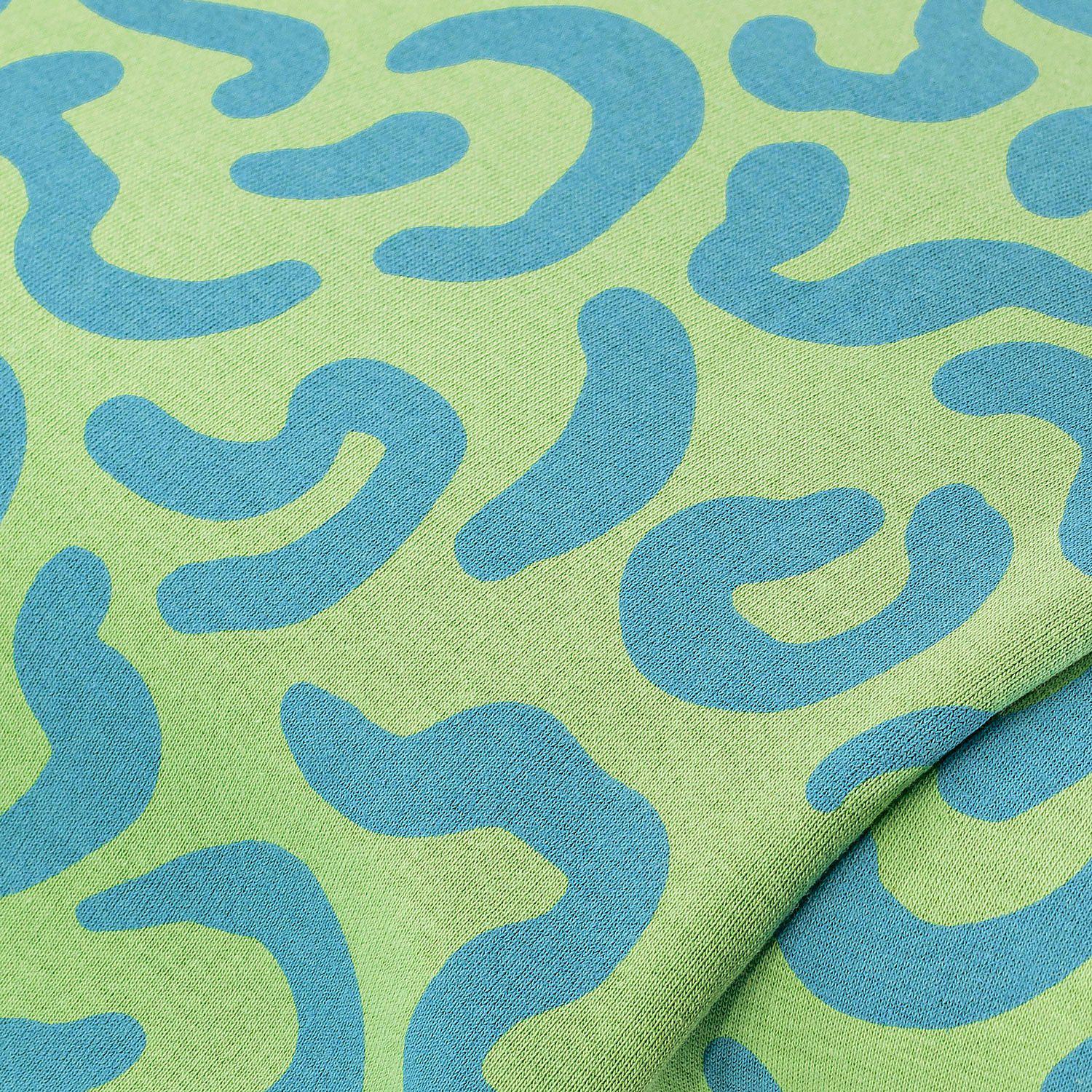 Sweatstoff "Stripes", grün/blau