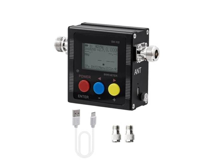 YRREATY SWR-Messgerät Frequenzzähler integriert 125-525 MHz für Autoradio Präziser Frequenzzähler integriert für 125-525 MHz, kompakte Bauform, ideal für Autoradio-Einsätze im Mobilbetrieb