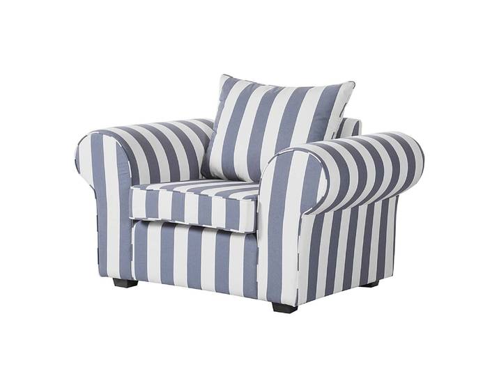 Sessel Blau/Blau Webstoff Bineta 130 x 88 x 88cm