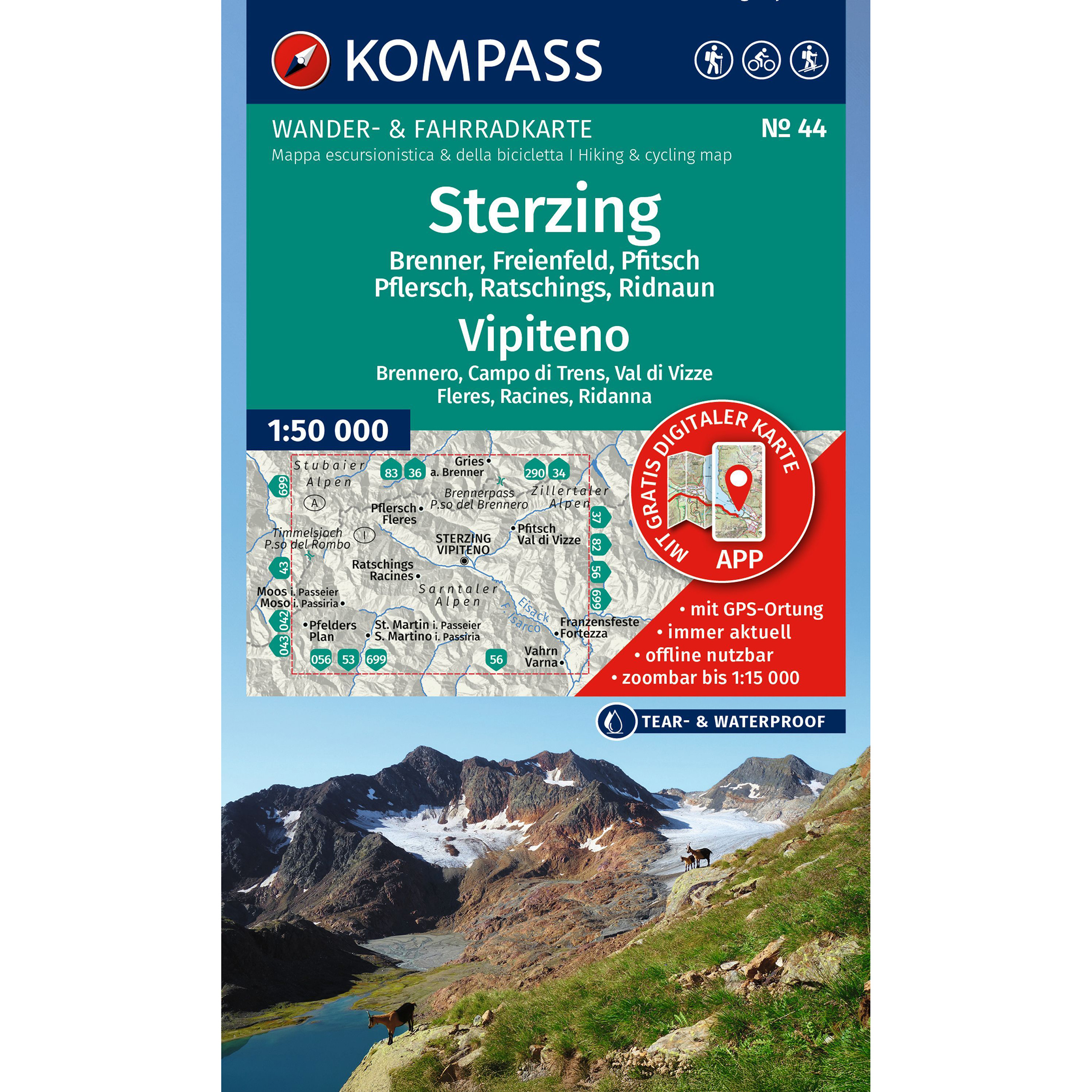 Kompass Verlag WK 44 Sterzing - Vipiteno Topografische Karten 2. Aufl. 2025