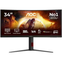 AOC CU34G4CA (3440 x 1440 Pixel, 34"), Monitor, Rot, Schwarz