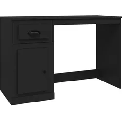 vidaXL Schreibtisch mit Schublade Schwarz 115x50x75 cm Holzwerkstoff