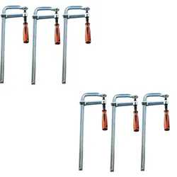 Vago-Tools 6 Stück Profi Ganzstahl Schraubzwinge 60 x 120 mm