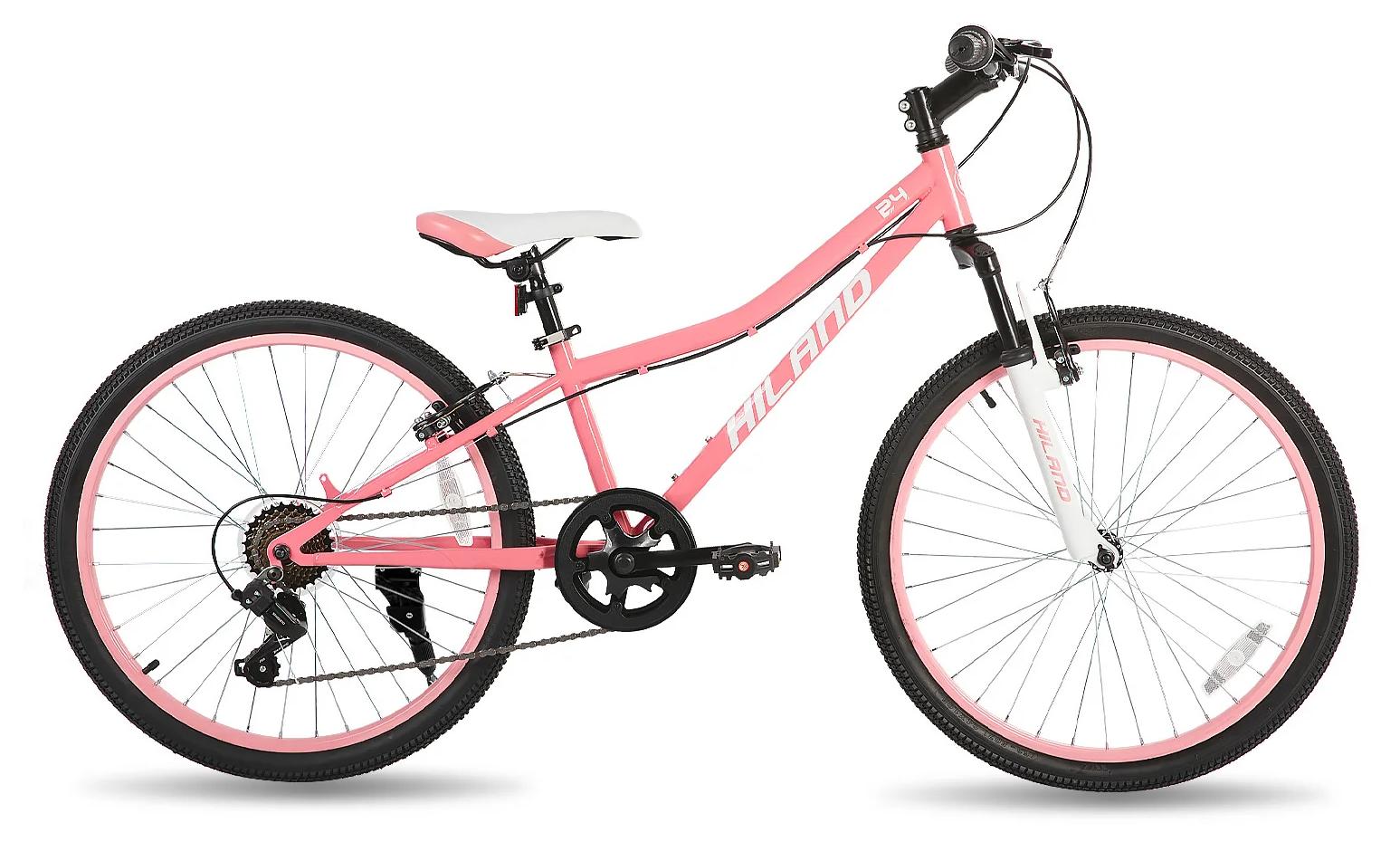 Kinderfahrrad - Mountainbike 51 cm Laufräder - Frontfederung - Für Kinder ca. 7 Jahre - V-Brake vorn Rücktrittbremse hinten - Ohne Stützräder - Rosa