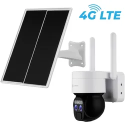 LUVISION 4G / LTE DUO PTZ Solar Überwachungskamera Kamera für SIM Karte 12x opt. Zoom Sirene