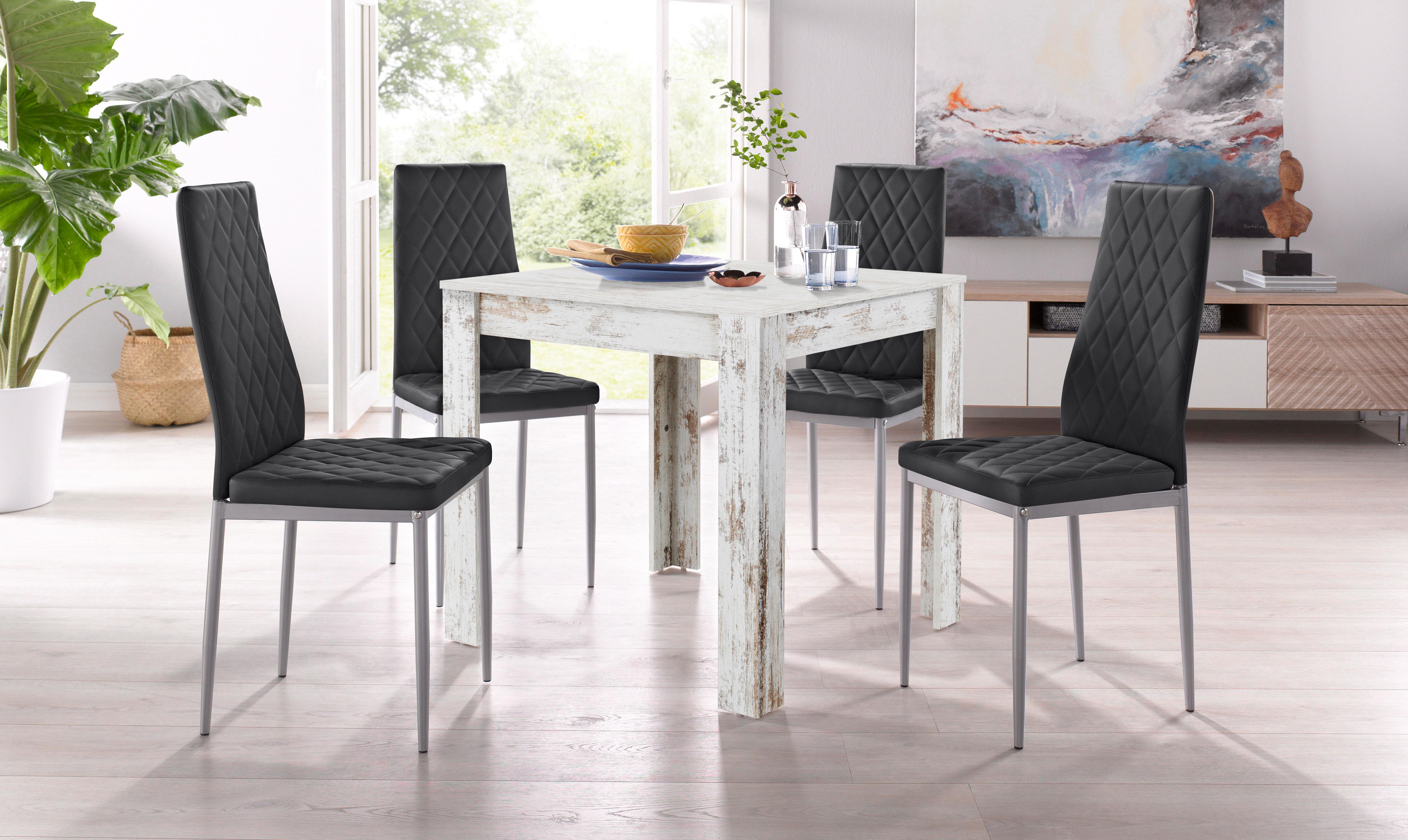 Esstisch GOODPRODUCT "Meigh", weiss (antikweiß), B:80cm H:75cm T:80cm, Tische, Esstisch, Breite 80 cm, in verschiedenen Farbvarianten erhältlich antikweiß B/H/T: 80cm x 75cm x 80cm
