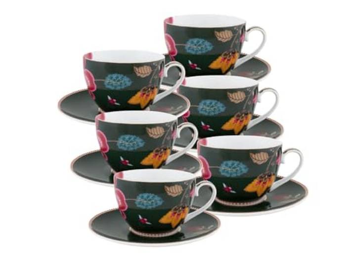 Pip Studio Fantasy Green Tasse mit Untertasse 280ml Set6