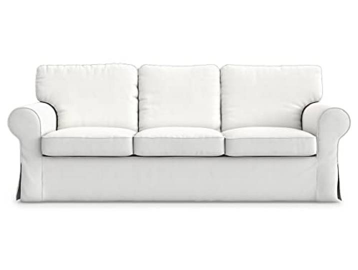 MASTERS OF COVERS Bankhoes voor IKEA Ektorp 3-zits Overtrek\, Ektorp Bankovertrek\, 218 x 88 x 88 cm (Katoen\, Blauw Meer) (Wit)