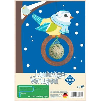 PEBARO 372/4S - Laubsägevorlage Futterring Vogel, 1 Platte, Größe DIN A4