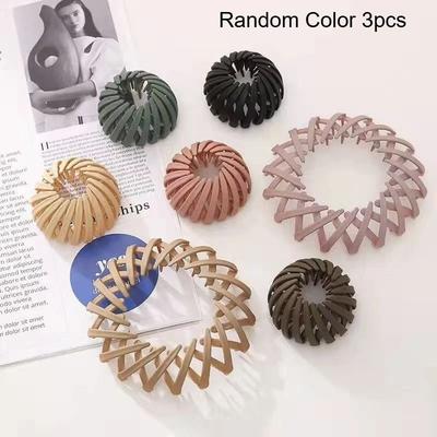 Uplifted Goods Colorful Bird Nest Hair Ties Set For Daily Hairstyles 3pcs Random Color