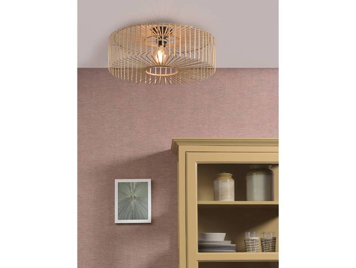 Deckenleuchte Bromo Ø 60cm Beige Material: Massivholz Oberfläche Holz: Beschichtet Oberfläche Metall: Lackiert E27
