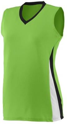 Augusta Sportswear 1355 Athletic Women's Tornado Jersey T-Shirt in Lime/Black/White size XL   Polyester