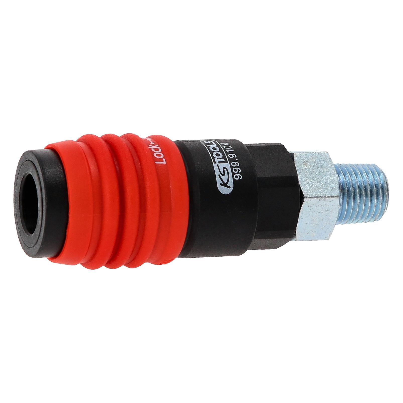 KS Tools 3in1 Universal-Druckluft-Sicherheitskupplung mit 1/4" AG (999.9104)