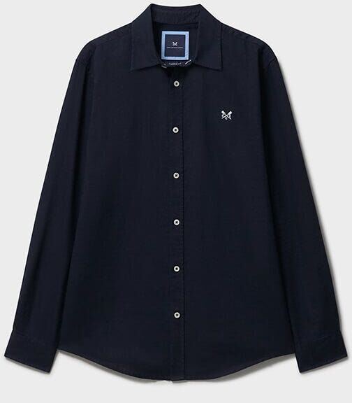 Crew Clothing Company Crew Clothing Mens Long Sleeve Linen Blend Shirt Heritage Navy