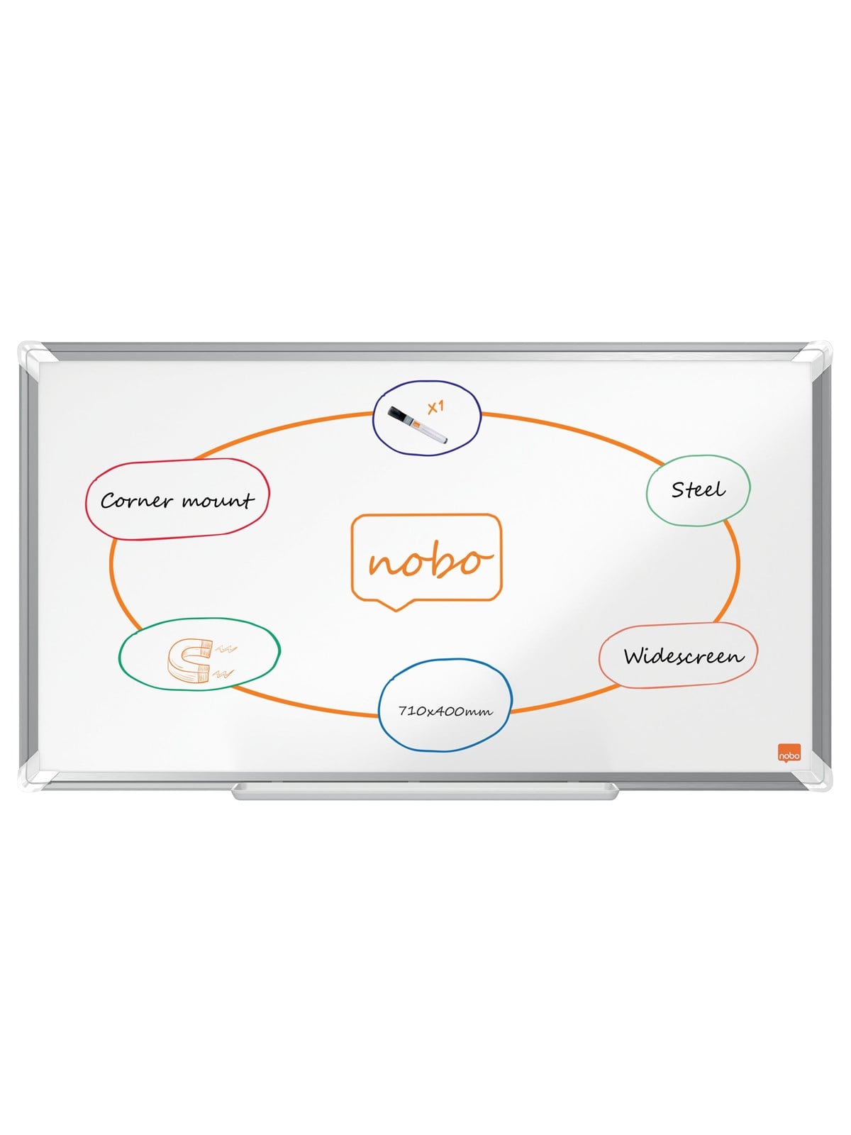 Nobo Premium Plus Whiteboard Stahl Widescreen 32"