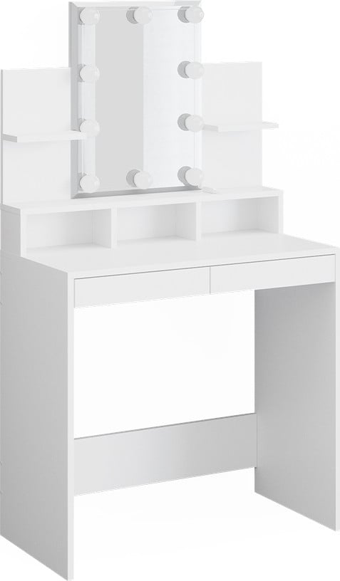 Vicco Ania Kaptafel Wit 80 cm met Spiegel en LED-lichtslinger