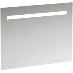 LAUFEN Leelo Spiegel mit integrierter horizontaler LED-Beleuchtung, Aluminiumrahmen, 900 mm, Version für externen Lichtschalter, H4476519501441