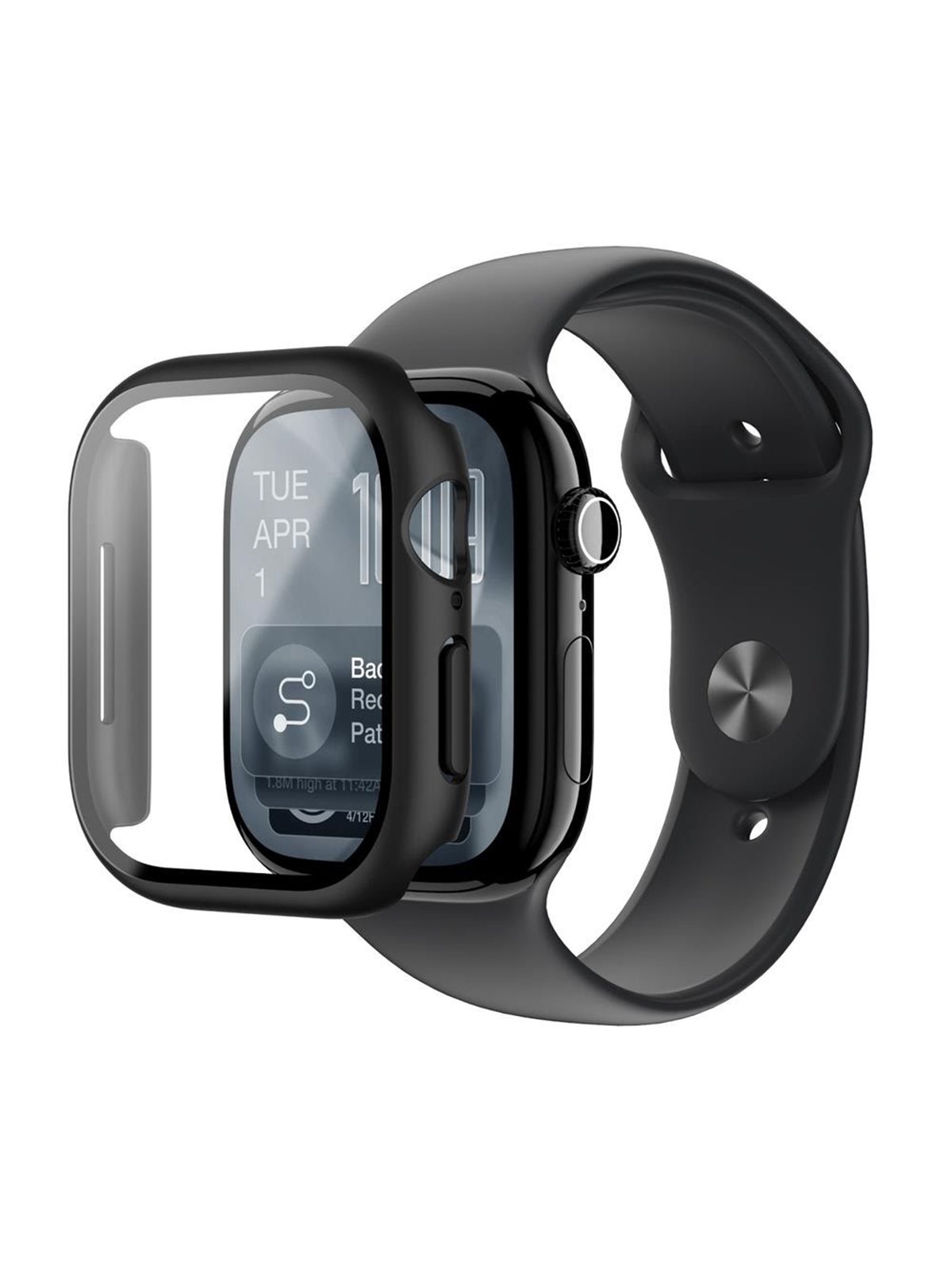 AmazingThing Radix Glass Screen Protector with Case for Apple Watch Series 11 46mm - Black