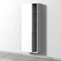 Sanipa 3way Stauraumschrank mit 1 Tür und offenen Fächern, Weiß-Soft BR18043